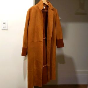 Zara size small jacket in faux suede. Cognac colour